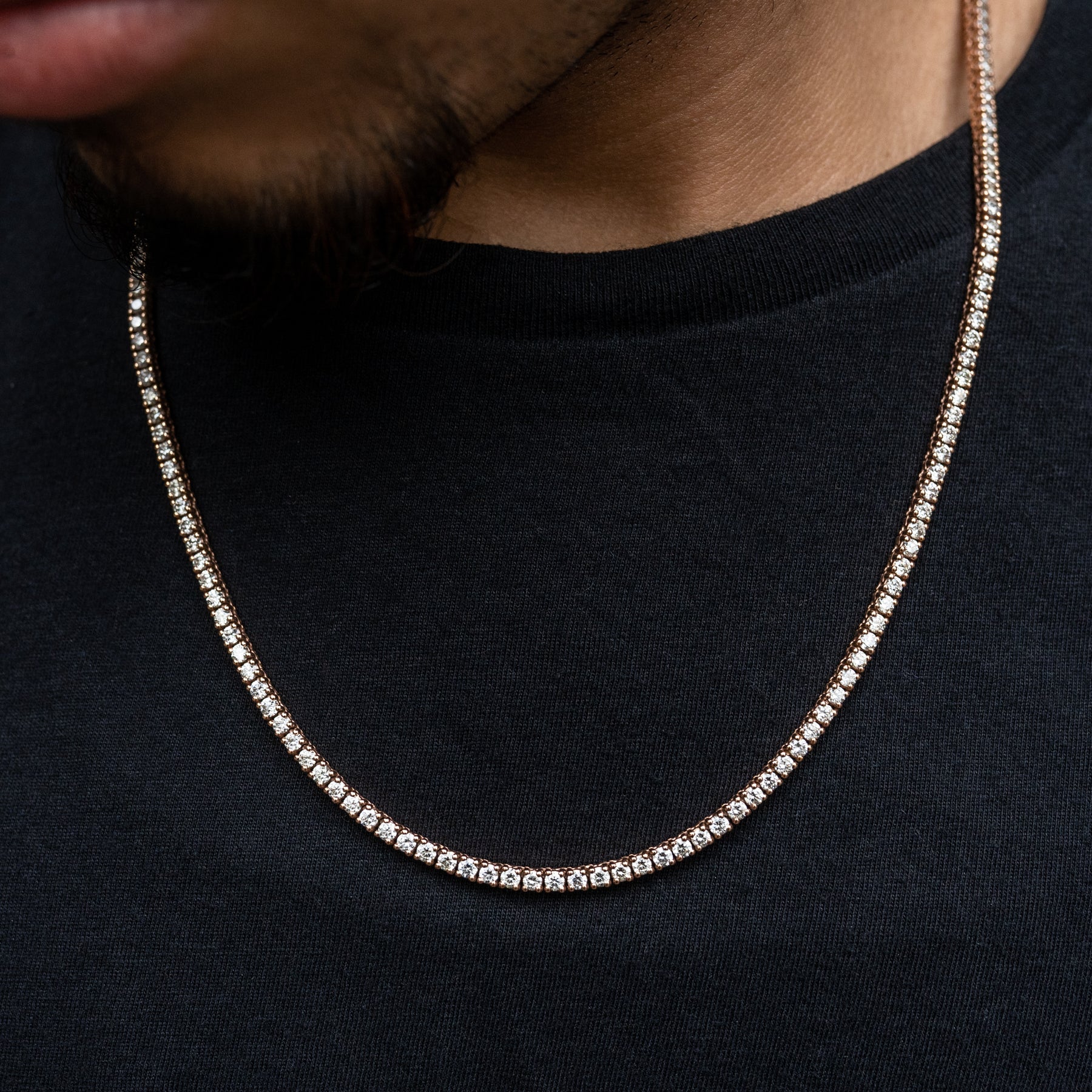 Chains | 2.5mm 14K Rose Gold Tennis chain | Mazza Select